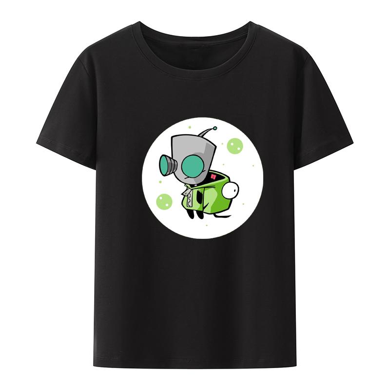 Invader Zim Grafische Kawaii Cartoon Printed Tshirt Top Humor Pattern Street Fashion Graphic Tshirts Print Leisure Hipster Cool
