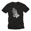 Mens T-Shirt Black - Jesus Christ Praying Hands Christian Theme Pray