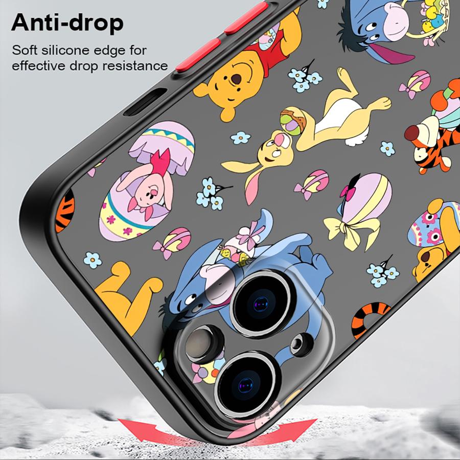 Cartoon Pooh Case for iPhone 17 Pro Max 7 8 SE 15 12 16 Plus Air 17e XS XR 13 Mini 14 11 Back Phone Cover