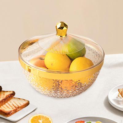 Obstschale für die Arbeitsplatte mit Deckel und Gemüsehalter, transparent, kreativer Korb zum Essen