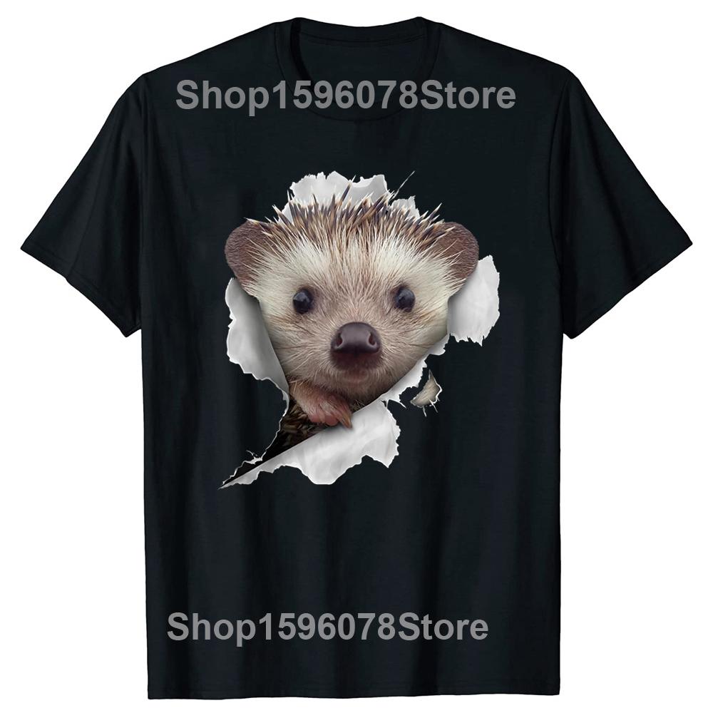 Lustige Niedliche Igel Kunst Haustierliebhaber T-Shirts Tee Tops Rundhals Kurzarm Mode T-Shirt Kleidung Lässige Basic T-Shirts