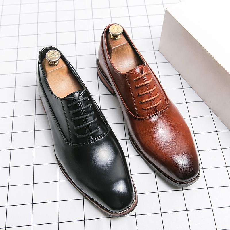 Fashion Luxury High Quality Men Shoes Fashion Casual Shoes Male Pointed Oxford Wedding Leather Dress Shoes Men Gentleman Office Shoes