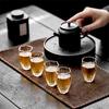 2Pcs/Lot Small Capacity 50ml Hexagon Mouth Glass Tea Cup Tea Ceremony Kung Fu Teacup Tea Master Cup Sake Wine Cup