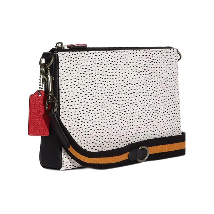 New COACH Keith Haring Collaboration X Disney Collaboration Holden Pebbled Leather Crossbody Bag Medium Men's Black & White C6913-QBMGS