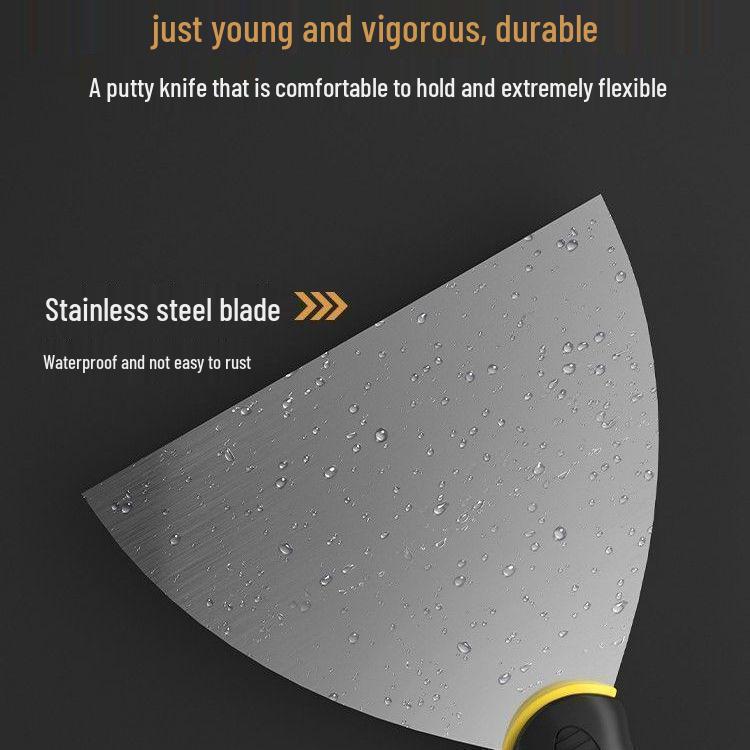 Set of 2 Stainless Steel Putty Knives: Thick, Integrated Design for Effective Household Cleaning.