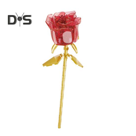 1 Set Building Block Rose Branch DIY Handmade Colorful Flower Block Assembly Toy Plastic Floral Plants Decoration Kids Adults Girls Gift