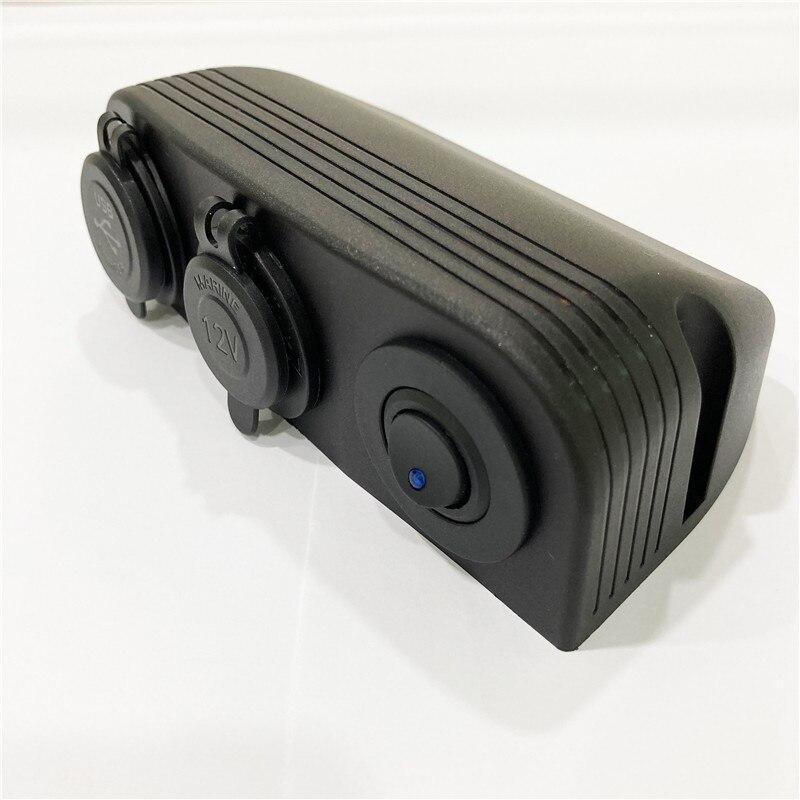 3 in 1 Tent Type Power Socket Dual USB Car Charger Ports Switch Botton Combination for Boat Camper Caravans