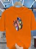 Men's Summer Cotton T-shirt - Fashion Brand - Tight Sportswear Style - Teenage Trendy Style - Printed Shoes - Short-sleeved Top