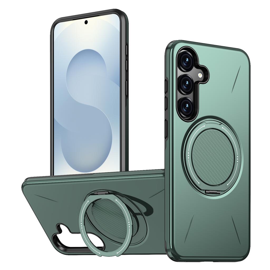 For Samsung Galaxy S25+/Galaxy S24+ Magnetic Case Rotating Kickstand TPU+PC Phone Cover