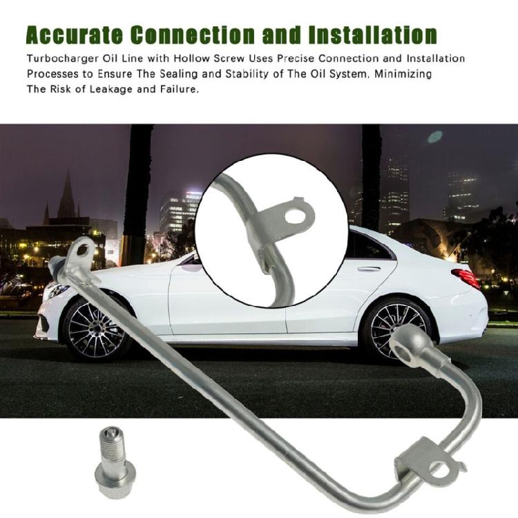 Replace 2710900477 0019972401 Turbocharger Oil Return Line with Hollow Screw