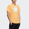 adidas Neo Smiley Print Sports Crew Neck T-Shirt Men Tops Orange Yellow GP5780