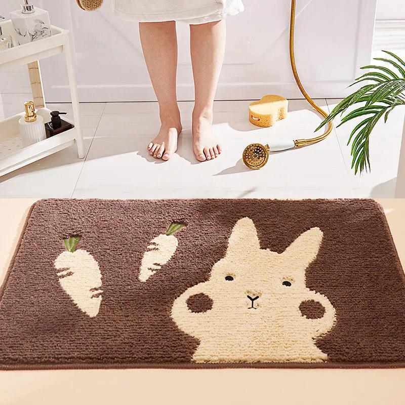 Cartoon Bathroom Floor Mat Anti-slip Mat Door Mat Bedroom Entry Door Home Welcome Mat Carpet Absorbent Foot Mat Washable Kids Rugs
