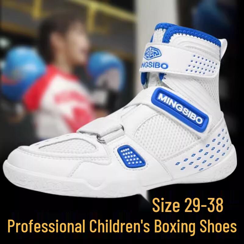 Mingsibo Kinder Box- & Wrestling-Schuhe - Atmungsaktives Mesh, Klettverschluss, Schnürlos – Für Jungen & Mädchen, Schultraining