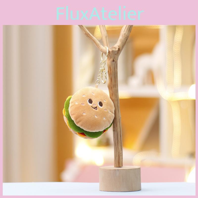 Plush Hamburger Keychain With Cute Design Perfect For Girl Backpack Accessories