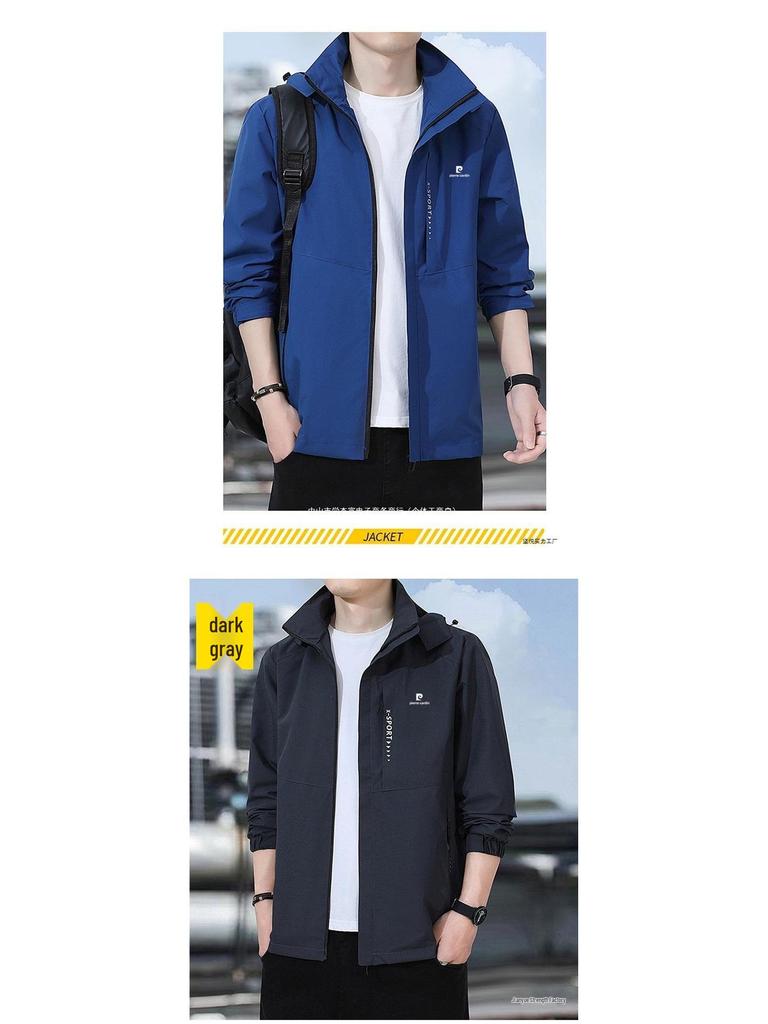 Pierre Cardin Men's Waterproof Windbreaker: Loose-Fit Casual Jacket for Spring & Autumn