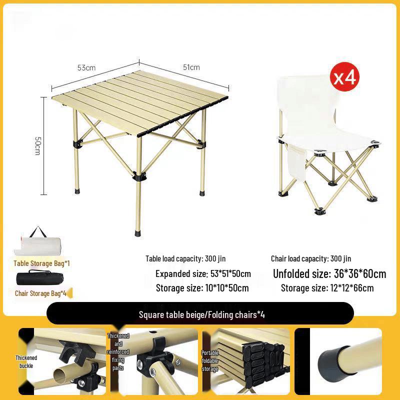 OIMG Outdoor Camping Folding Table & Chair Set