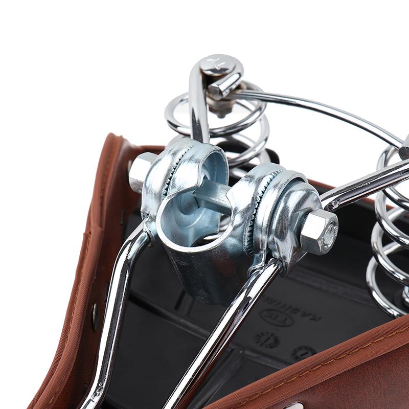 Vintage Retro Bicycle Bike Cycle Pu Leather Saddle Seat Spring Comfortable Seat