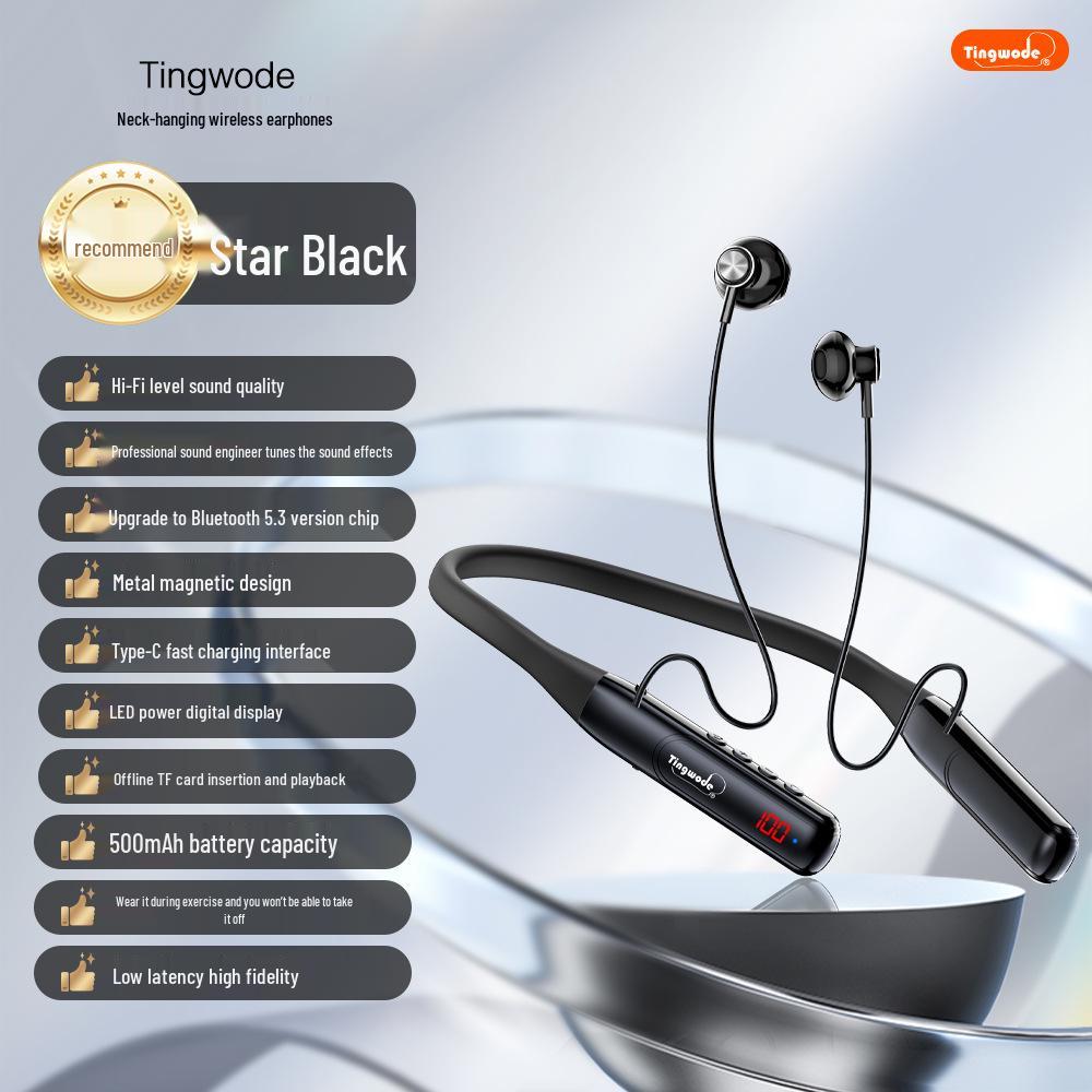 Top-Selling Neck-Hanging Wireless Headphones with HD Sound, Power Display, and Long Battery Life