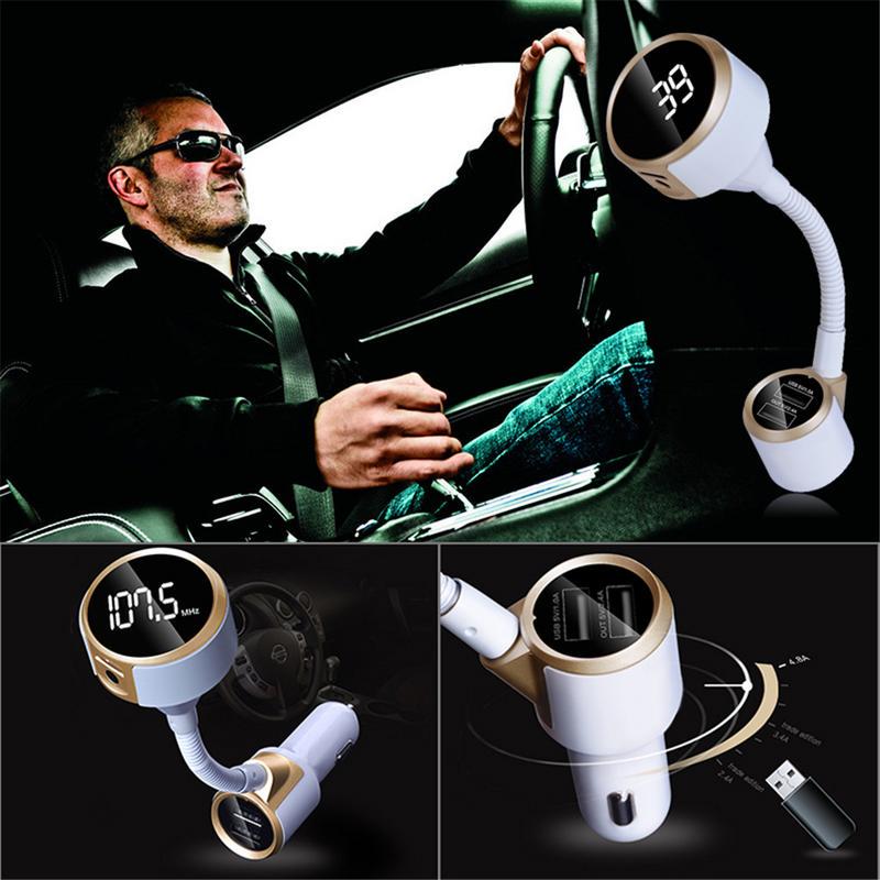 Buy Car Bluetooth MP3 Handsfree Bluetooth Car Kit Dual USB 3.4A