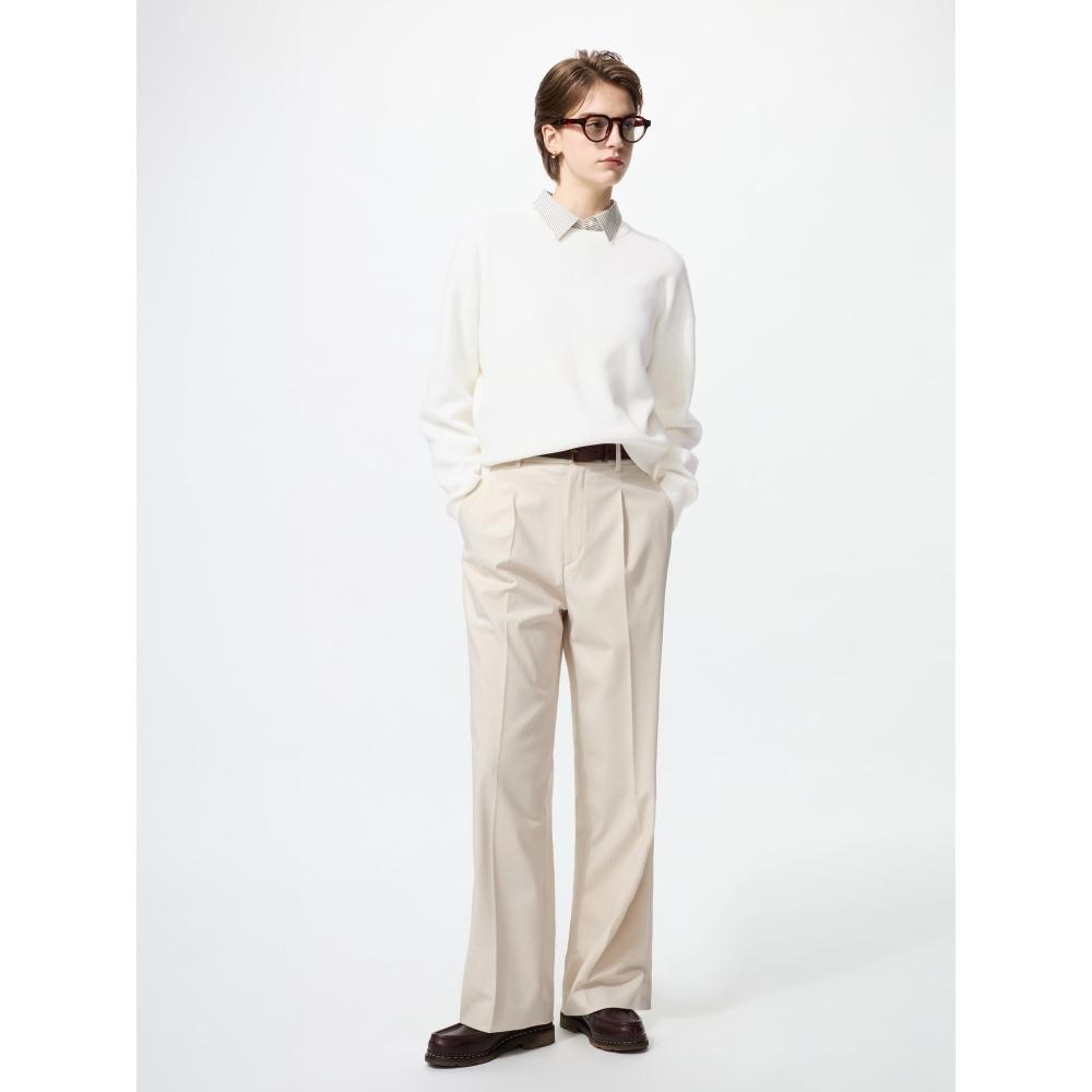 

Uniqlo Широкие брюки с застроченными складками, удлиненные 30 NATURAL/XS