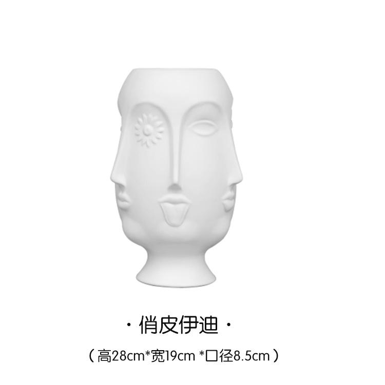 Lady Men Face Head Planter Vase Face Flower Human Succulent Pot Home Garden Ornament Ceramic Crafts