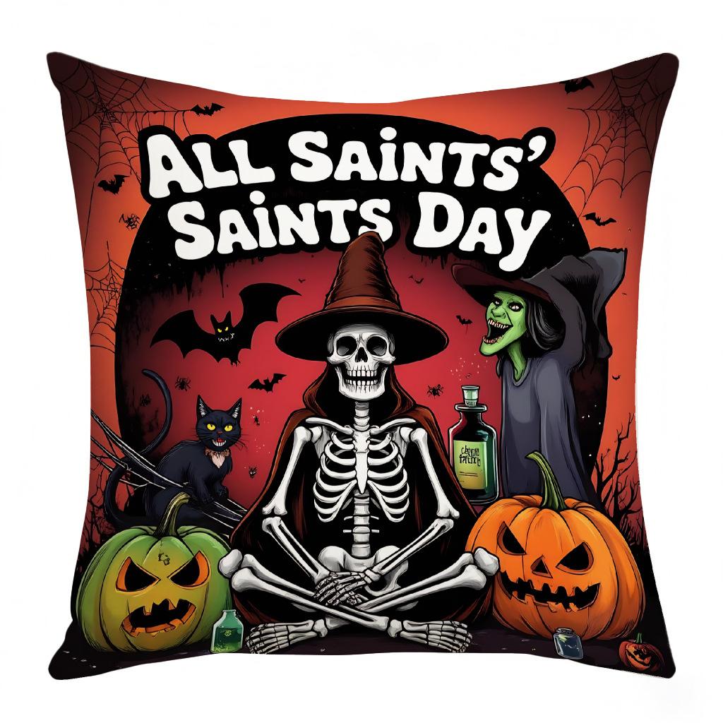 Nytt europeisk og amerikansk stil Halloweenfest Putetrekk Spøkelsesfestival Gresskar Atmosfære Dekorativ Atmosfære Putetrekk