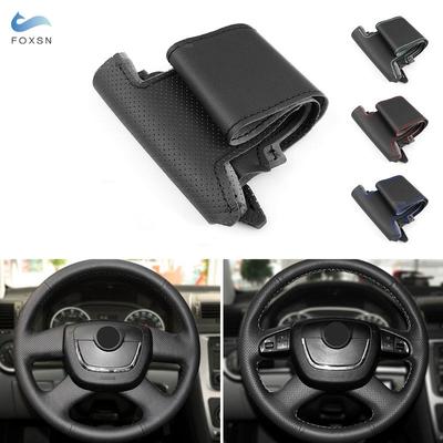 Für Skoda Octavia Superb 2009-2013 Citigo Fabia Roomster 2011 2012 Auto-Lenkradabdeckung aus perforiertem Leder innen
