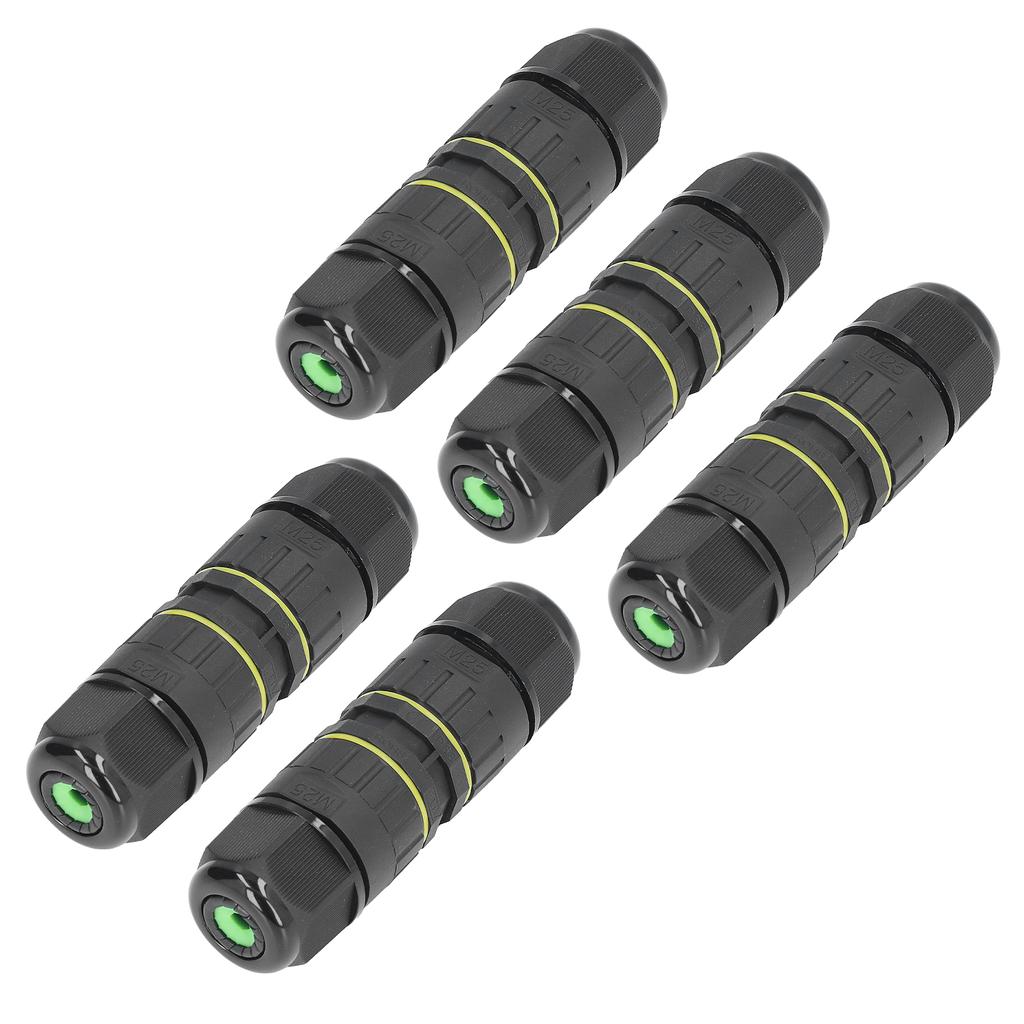 5 Pezzi Scatola di Giunzione per Giardino Luce LED M25 Scatola Connettore Filo a 3 Conduttori IP68 Impermeabile 9?Scatola di derivazione da 12 mm