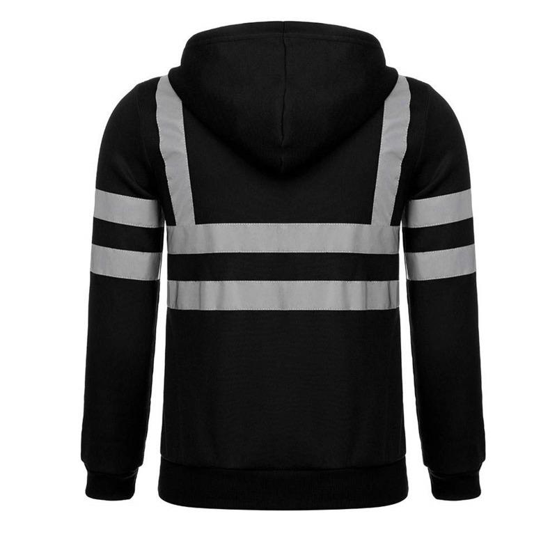 2026 Trending Men's Apparel: Everyday Outdoor, Hiking, Reflective Stripes, Zippered Hooded Top, Jacket, Men's