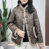 Winter New Velvet Buckle Floral Cotton-padded Clothes Fashion Old Mother Thick Coat Cotton-padded Clothes