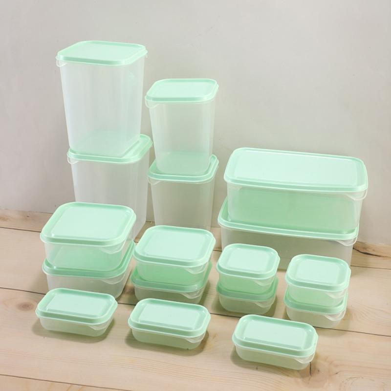 17Pcs/Set Freshness Preservation Box Set Plastic Lunch Box Kitchen Refrigerator Ingredient Packaging Microwave Lunch Box