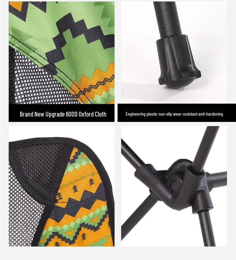 Ultra-Light Portable Folding Moon Chair with Backrest - Camping, Fishing, Beach, Aluminum Frame