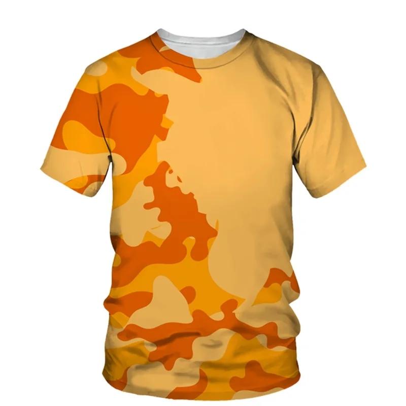 Summer Men's Camouflage Clothing 3D Printed T-shirt Fashionable Casual Short Sleeved Street Popular Plus Size Top