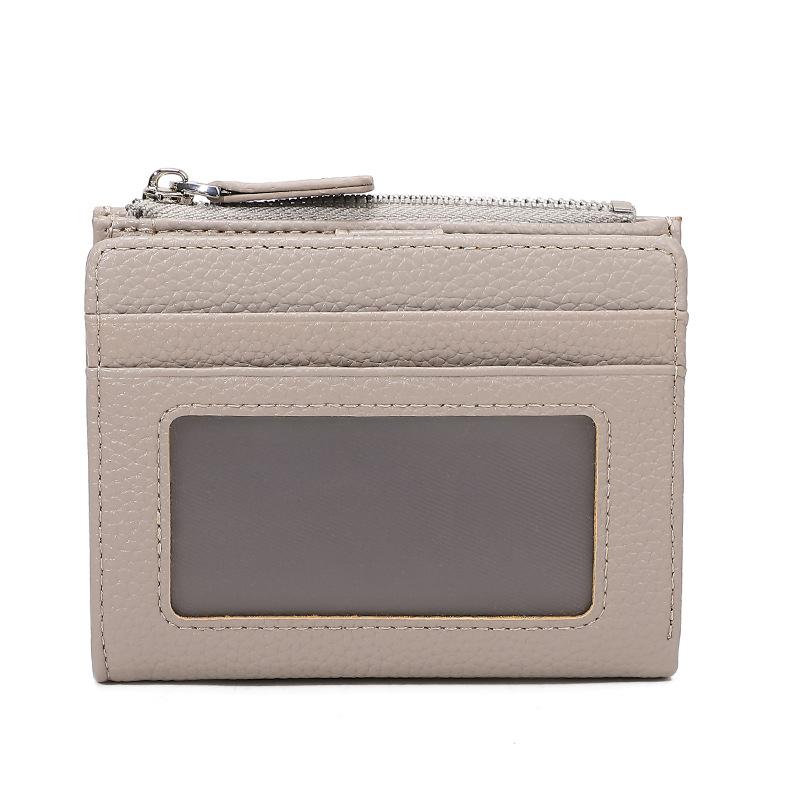 New Lychee Pattern Women's Short Multi-card Card Bag Zipper Bag Change Bag Multi-function Simple Wallet Women