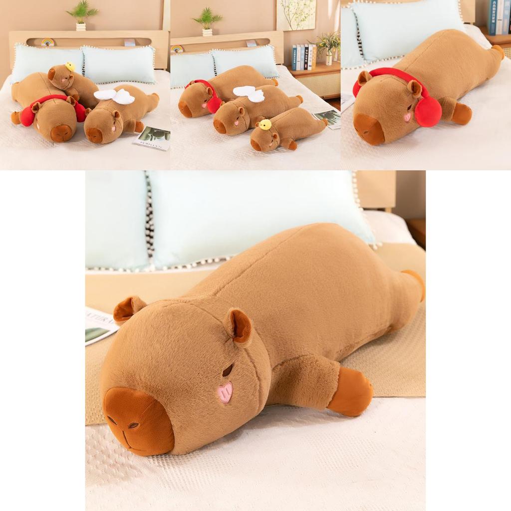 Water Capybara Plush Animal Pillow With Soft Pp Cotton Filling For Kids Room Decor