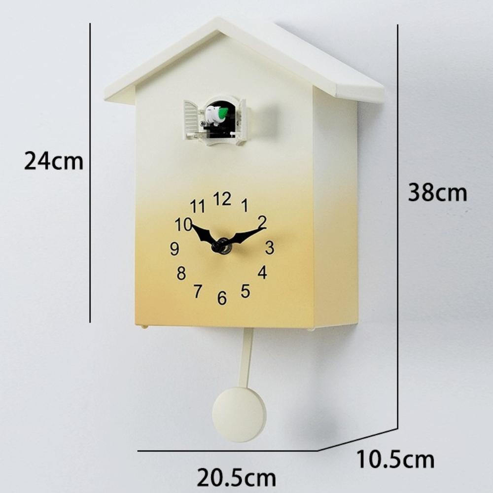 Gradient Multicolored House Shape Cuckoo Wall Clocks Room Decoration with Pendulum Silent Quartz Movement Clock Home Decor Gifts