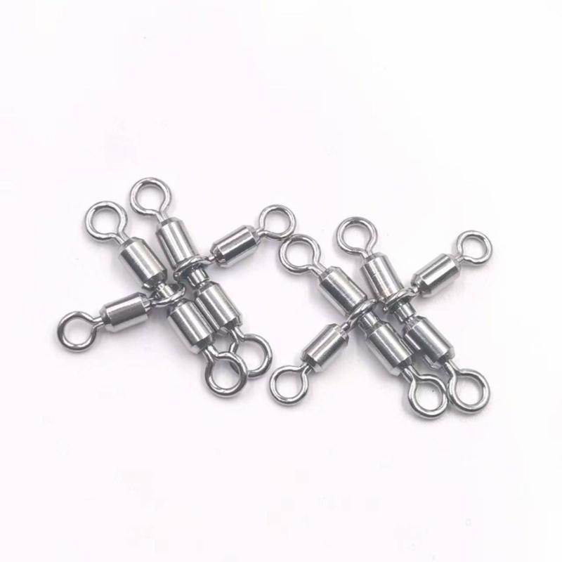 Crossline Swivels Saltwater Fishing Rolling Swivels Fishing Rig Line Connector Fishing Tackle 3 Way Swivels Rotating