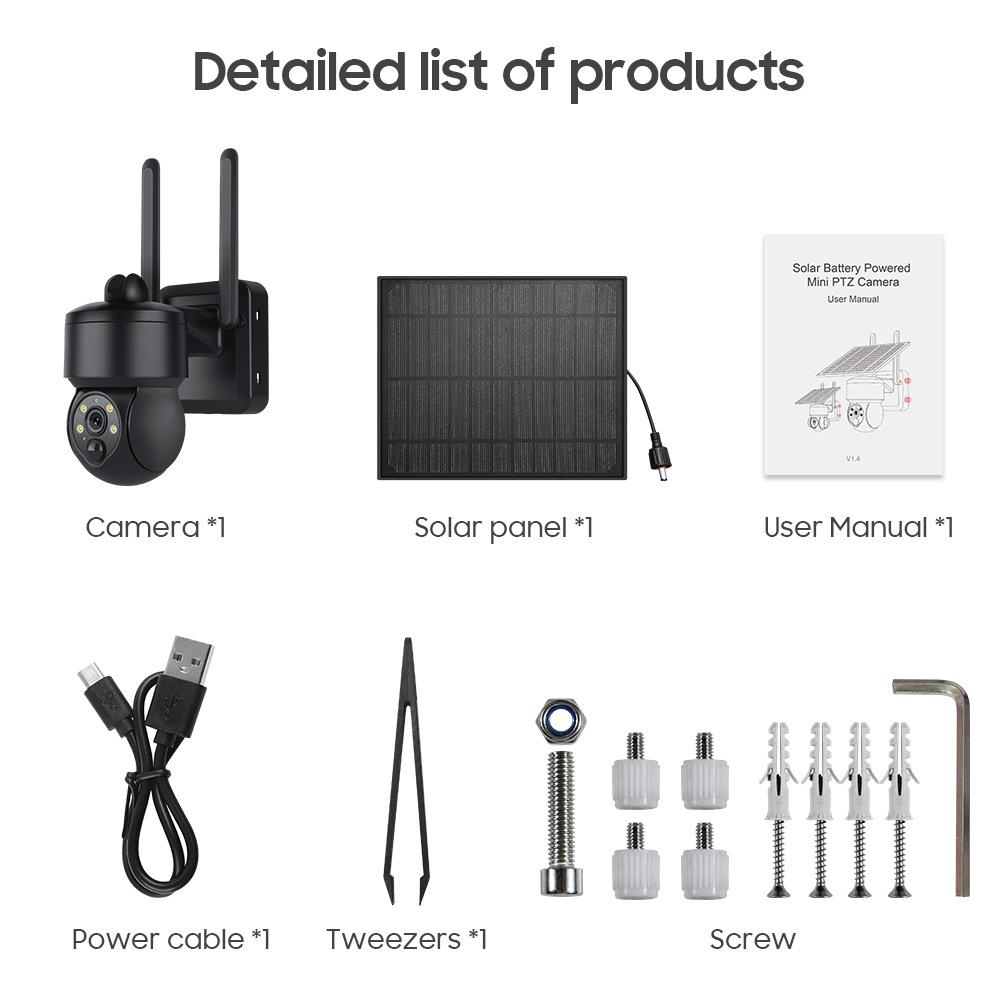 3MP 4G Solar Camera with WiFi, HD, Full Color Night Vision, Wide Angle, and Smart Monitoring
