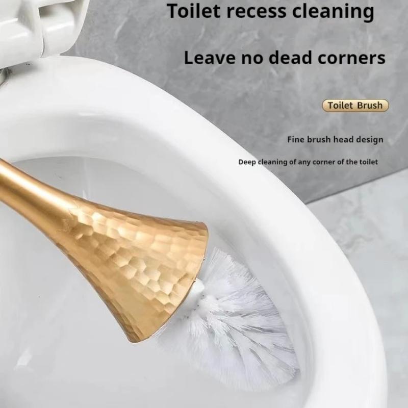 Luxury Retro Gold Toilet Brush Set Replaceable Nylon Soft Bristle Brush Long Handle For WC Bathroom Accessories Cleaning Tools