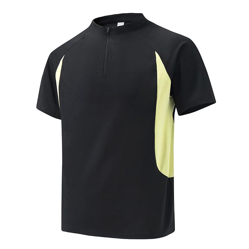 

Short-sleeved T-shirt, Sun Protection Disan Comfortable Stretch Fabric, Simple Splicing Design, Comfortable Short T-shirt 2XL чёрный