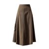Women's 2024 Autumn/Winter Wool Blend A-Line Midi Skirt: Patchwork Design, Large Swing, Hip-Hugging, Draped Umbrella Style