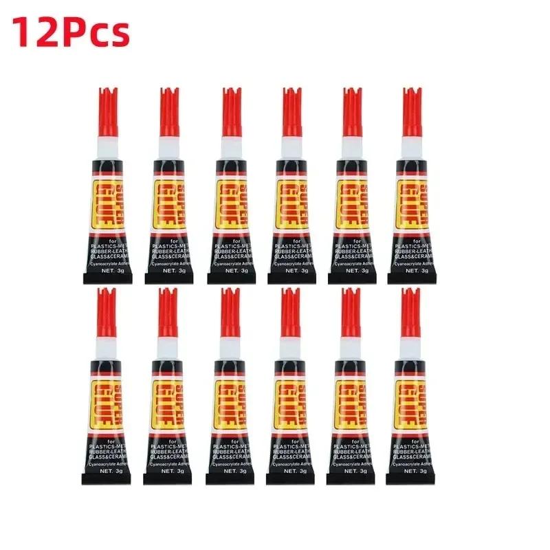 3/12 Pcs Epoxy Resin Super Glue Liquids Tube 502 Thermal Paste Shoe Repair Plastic Metal Superglue Strong Adhesive Uv Home