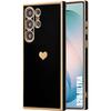 Silicone Case - BOOLING - for Samsung Galaxy S26 Ultra - Heart Pattern Shockproof Anti-Scratch - Black