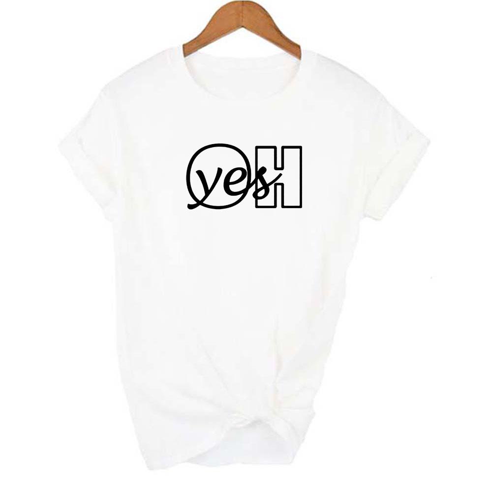Oh Yes Fashion Short Sleeves Letter Harajuku Print Tops O Neck Women S Shirt Tee