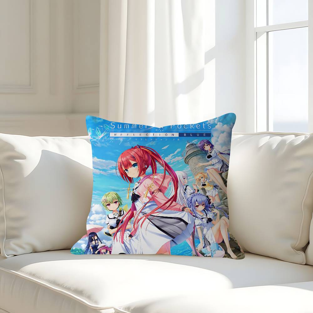 Anime S-Sommar Fickor Kuddfodral Avtagbart Tvättbart Kuddfodral – Hela Säsongen Mjukt Linne