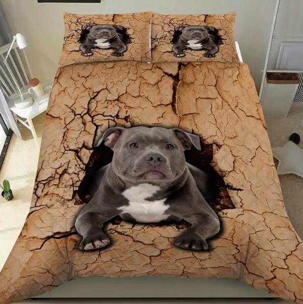 Bedding Three-Piece Set 3D Digital Printing Animal Cat And Dog Bed Sheet Quilt Cover