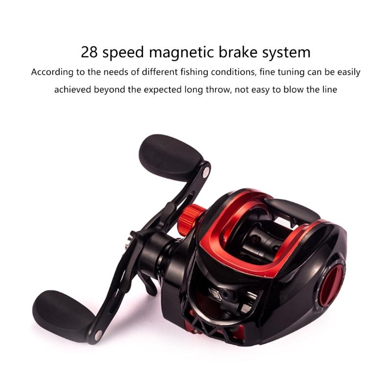Casting Reel, Carbon Fibres Wheel Baitcasting Reel Left Right Hand Fishing Reel Magnetic Brake Fishing Maintenance Tool