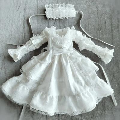 New 1/3 1/4 1/6 Doll's Clothes Vintage Maid Dress for 60/45/30cm Bjd SD Doll  Diy Girl Toys Play House Dress Up Doll Accessories