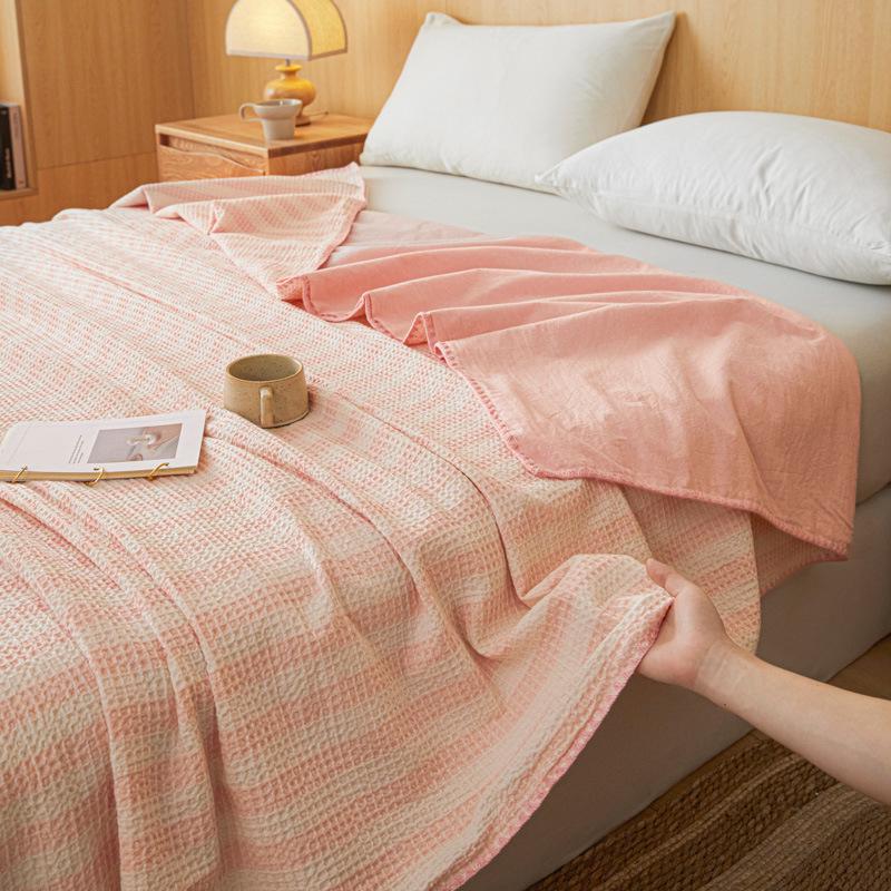 All-Season Cotton Waffle Blanket for Single, Double, or Children - Gauze Quilt Cover Towel Blanket Series