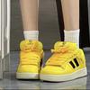 Comfortable and breathable 2026 new summer thick bottom tongue surface round head student wind striped non-slip sneakers lace up daily